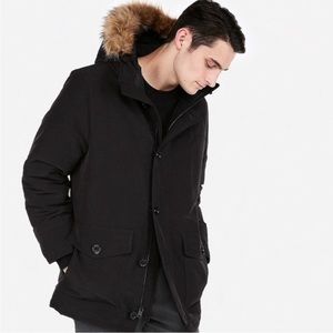 Express Heavy Puffer Parker Faux Fur Hooded Winter Jacket